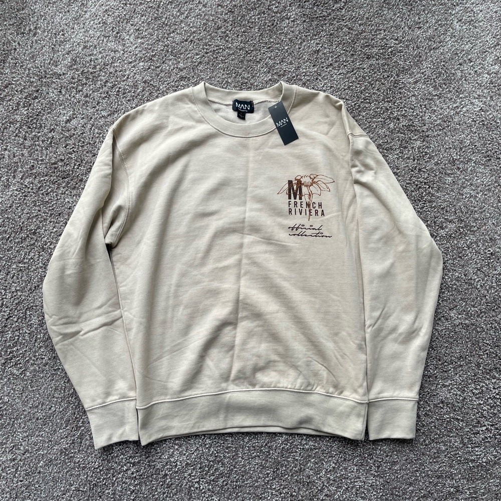 Regular Fit Monaco Back Print Tan Sweatshirt Men’s Small
